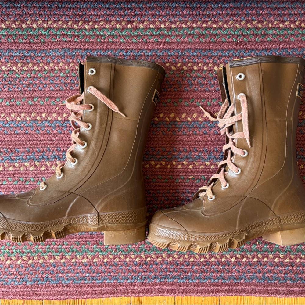 Brown Lace-Up Waterproof Rain Boots Ball Band men’s 7, women’s 9 vintage